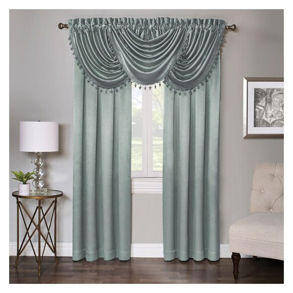 NEW Regal Home Rod Light-Filtering Single Curtain Panel Aqua Blue Green 50x95 - Picture 2 of 7